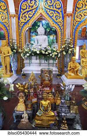Interior with Buddha statues, Wat Chalong, temple on Phuket, Thailand, Asia View Large Photo Image Picture - Interior with Buddha statues, Wat Chalong, temple on Phuket, Thailand, Asia. Fotosearch