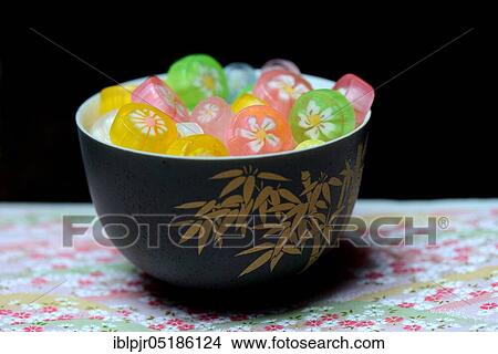 Japanese sweets in bowl, candy View Large Photo Image Picture - Japanese sweets in bowl, candy. Fotosearch