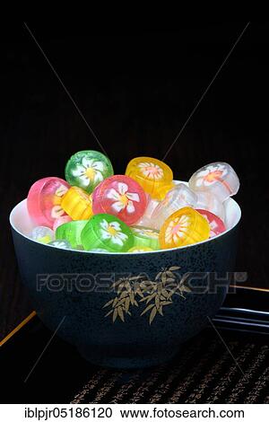 Japanese sweets in bowl, candy View Large Photo Image Stock Image - Japanese sweets in bowl, candy. Fotosearch