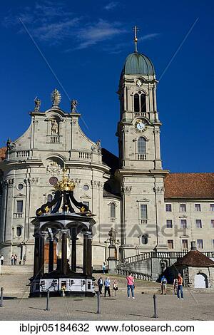 Stock Image - Kloster Einsiedeln Abbey, Einsiedeln, Canton of Schwyz, Switzerland, Europe. Fotosearch