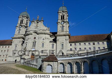 Stock Image - Kloster Einsiedeln Abbey, Einsiedeln, Canton of Schwyz, Switzerland, Europe. Fotosearch