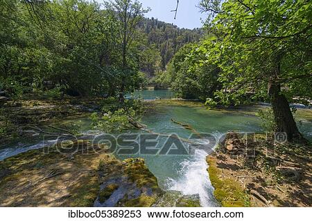 Stock Image - Krka National Park, Waterfalls, Dalmatia, Croatia, Europe. Fotosearch