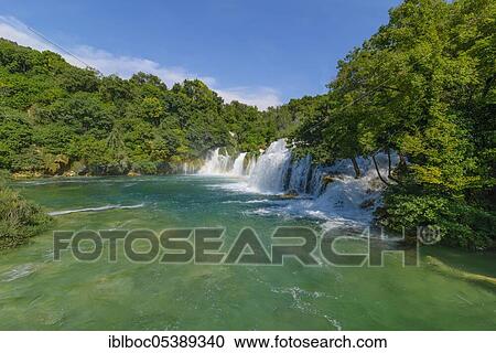 Stock Image - Krka National Park, Waterfalls, Dalmatia, Croatia, Europe. Fotosearch