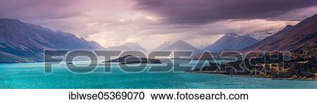 Lake Wakatipu, Glenorchy, Otago, New Zealand, Oceania View Large Photo Image Stock Image - Lake Wakatipu, Glenorchy, Otago, New Zealand, Oceania. Fotosearch