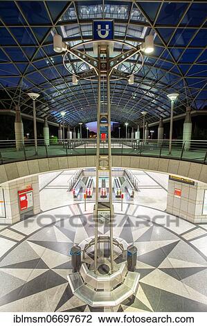 Stock Image - Light rail metro underground station Westfalenhallen station in Dortmund, Germany, Europe. Fotosearch