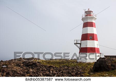 Stock Photo - Lighthouse, Westport Cove Lighthouse, Brier Island, Canada, North America. Fotosearch