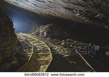 Stock Image - Limestone mine, old mine, Lost Place, Belgium, Europe. Fotosearch