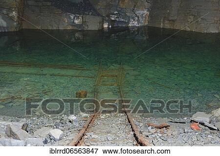 Stock Photo - Limestone mine, old mine, Lost Place, Belgium, Europe. Fotosearch