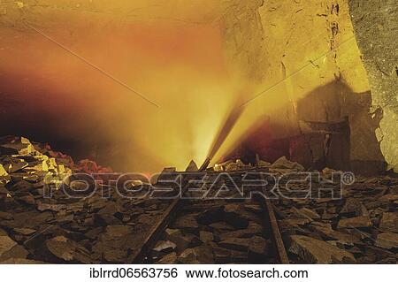 Stock Photograph - Limestone mine, old mine, Lost Place, Belgium, Europe. Fotosearch