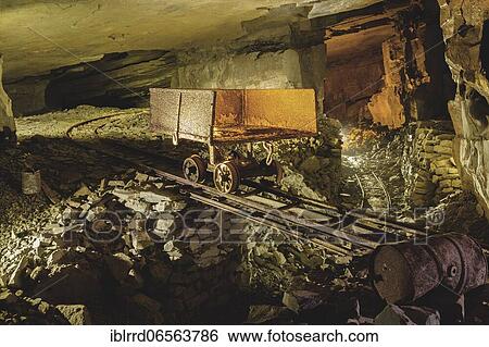 Stock Photograph - Limestone mine, old mine, Lost Place, Belgium, Europe. Fotosearch