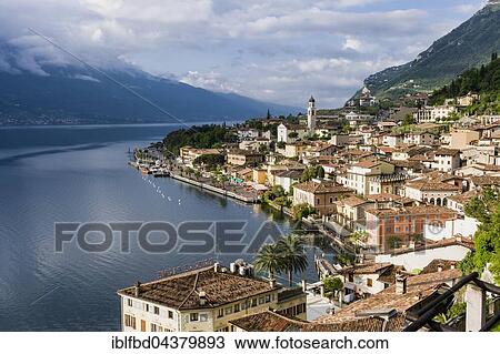 Stock Image - Limone sul Garda, Lago di Garda, Limone sul Garda, Lombardia, Italy, Europe. Fotosearch
