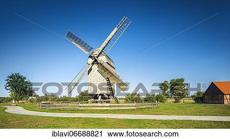 Stock Image - Lindhorst windmill, Colbitz, Saxony-Anhalt, Germany, Europe. Fotosearch
