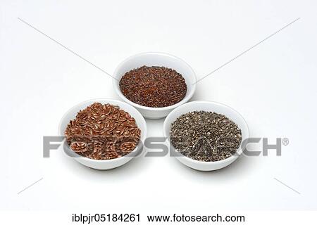 Linseed, flea seed, chia seed View Large Photo Image Stock Image - Linseed, flea seed, chia seed. Fotosearch
