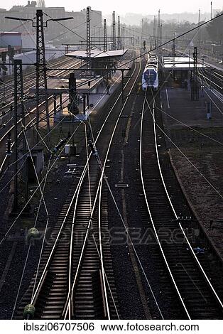 Stock Photograph - Local train at Oberbarmen station, Wuppertal, Bergisches Land, North Rhine-Westphalia, Germany, Europe. Fotosearch