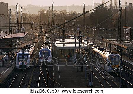 Local trains at Oberbarmen station, Wuppertal, Bergisches Land, North Rhine-Westphalia, Germany, Europe View Large Photo Image Stock Photo - Local trains at Oberbarmen station, Wuppertal, Bergisches Land, North Rhine-Westphalia, Germany, Europe. Fotosearch