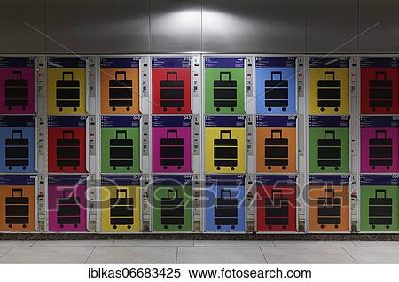 Lockers with colorful pictograms, Düsseldorf main station, North Rhine-Westphalia, Germany, Europe View Large Photo Image Stock Photography - Lockers with colorful pictograms, Düsseldorf main station, North Rhine-Westphalia, Germany, Europe. Fotosearch