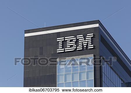Stock Photography - Logo IBM at the Düsseldorf branch, IT company, Business Quartier Seestern, Düsseldorf, North Rhine-Westphalia, Germany, Europe. Fotosearch