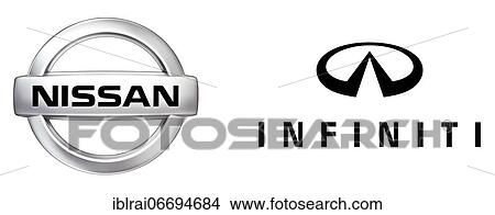 Logo of the car brand Nissan and Infiniti, free space on white background View Large Photo Image Picture - Logo of the car brand Nissan and Infiniti, free space on white background. Fotosearch