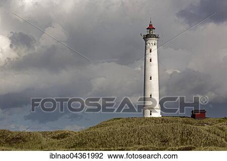 Lyngvig Fyr, lighthouse, dark cloudy sky, Jutland, Denmark, Europe View Large Photo Image Stock Image - Lyngvig Fyr, lighthouse, dark cloudy sky, Jutland, Denmark, Europe. Fotosearch