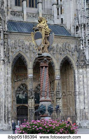 Löwenbrunnen in front of Ulm Cathedral, main portal, Münsterplatz, Ulm, Baden-Württemberg, Germany, Europe View Large Photo Image Picture - Löwenbrunnen in front of Ulm Cathedral, main portal, Münsterplatz, Ulm, Baden-Württemberg, Germany, Europe. Fotosearch