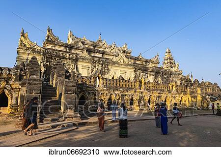 Maha Aungmye Bonzan Monastery, Inwa or Ava, Mandalay, Myanmar, Asia View Large Photo Image Stock Image - Maha Aungmye Bonzan Monastery, Inwa or Ava, Mandalay, Myanmar, Asia. Fotosearch