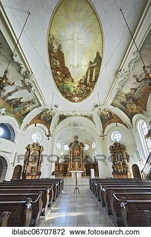Main altar and ceiling frescoes, Church of Saint Sylvester, Schwabing, Munich, Upper Bavaria, Bavaria, Germany, Europe View Large Photo Image Stock Image - Main altar and ceiling frescoes, Church of Saint Sylvester, Schwabing, Munich, Upper Bavaria, Bavaria, Germany, Europe. Fotosearch