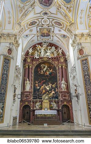 Stock Image - Main altar, Lorenzirche, Kempten, Allgäu, Upper Swabia, Swabia, Bavaria, Germany, Europe. Fotosearch