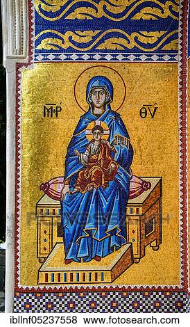 Mary mosaic, Kykkos monastery, Cyprus, Europe View Large Photo Image Stock Photo - Mary mosaic, Kykkos monastery, Cyprus, Europe. Fotosearch