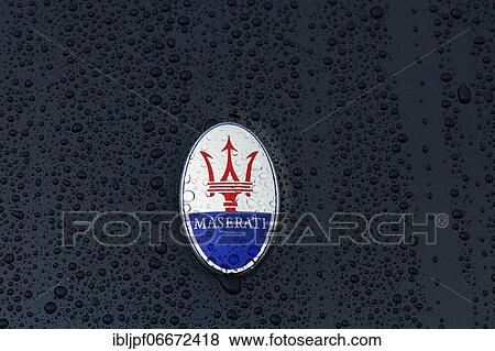 Stock Photo - Maserati, logo of the Italian car brand Maserati, Germany, Europe. Fotosearch