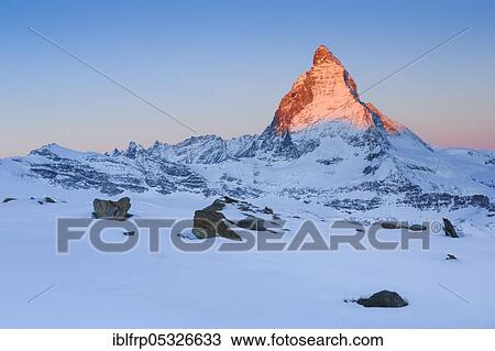 Stock Image - Matterhorn, 4478 m, Zermatt, Valais, Switzerland, Europe. Fotosearch