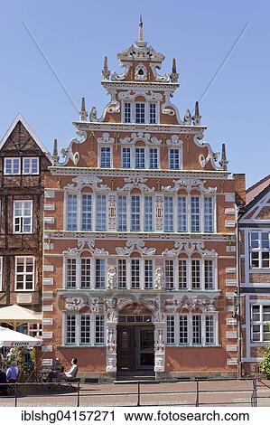 Stock Image - Mayor Hintze House, old harbour, Stade, Lower Saxony, Germany, Europe. Fotosearch