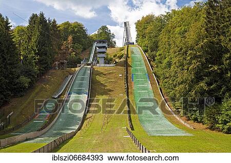 Meinhardus ski jump, ski jumping hill, summer ski jumping, Meinerzhagen, Sauerland, North Rhine-Westphalia, Germany, Europe View Large Photo Image Stock Image - Meinhardus ski jump, ski jumping hill, summer ski jumping, Meinerzhagen, Sauerland, North Rhine-Westphalia, Germany, Europe. Fotosearch