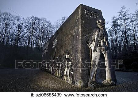 Stock Photo - Memorial Bittermark, in the evening, artist Karel Niestrath and architect Will Schwarz, Dortmund, Ruhr area, North Rhine-Westphalia, Germany, Europe. Fotosearch