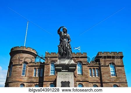 Memorial to Flora MacDonald in front of Inverness Castle, Flag of Scotland, Inverness, Scotland, UK View Large Photo Image Stock Photo - Memorial to Flora MacDonald in front of Inverness Castle, Flag of Scotland, Inverness, Scotland, UK. Fotosearch