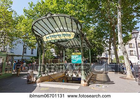 Metro Paris Metropolitain Entrance Station Abbesses Art Nouveau Subway Station Metro, Paris, France, Europe View Large Photo Image Stock Image - Metro Paris Metropolitain Entrance Station Abbesses Art Nouveau Subway Station Metro, Paris, France, Europe. Fotosearch