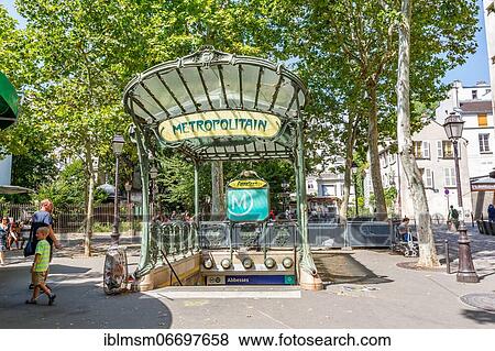 Metro Paris Metropolitain Entrance Station Abbesses Art Nouveau Subway Station Metro in Paris, France, Europe View Large Photo Image Stock Photo - Metro Paris Metropolitain Entrance Station Abbesses Art Nouveau Subway Station Metro in Paris, France, Europe. Fotosearch