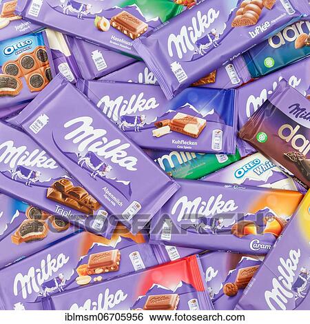 Milka chocolates different varieties wallpaper square, Germany, Europe View Large Photo Image Stock Photograph - Milka chocolates different varieties wallpaper square, Germany, Europe. Fotosearch