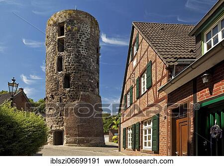 Mill tower, fortified and residential tower from the 9th century, Liedberg, Korschenbroich, Lower Rhine, North Rhine-Westphalia, Germany, Europe View Large Photo Image Stock Image - Mill tower, fortified and residential tower from the 9th century, Liedberg, Korschenbroich, Lower Rhine, North Rhine-Westphalia, Germany, Europe. Fotosearch