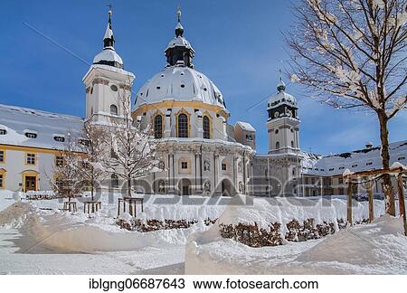 Monastery courtyard with monastery church, Ettal Monastery, Ettaler Sattel, Ammergau Alps nature park Park, Upper Bavaria, Bavaria, Germany, Europe View Large Photo Image Stock Image - Monastery courtyard with monastery church, Ettal Monastery, Ettaler Sattel, Ammergau Alps nature park Park, Upper Bavaria, Bavaria, Germany, Europe. Fotosearch