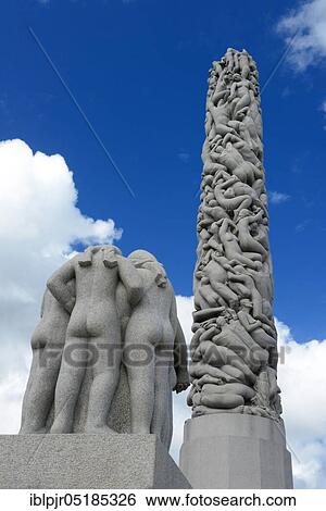 Monolith and human figures, Vigelandpark in Frognerpark, Oslo, Norway, Europe View Large Photo Image Stock Photograph - Monolith and human figures, Vigelandpark in Frognerpark, Oslo, Norway, Europe. Fotosearch