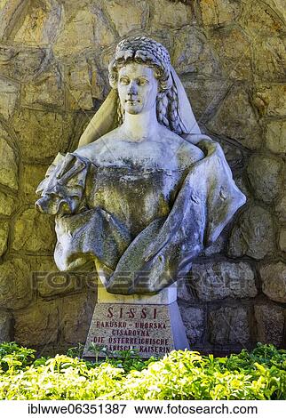 Stock Photo - Monument to Sissi, Empress Elisabeth of Austria in the spa park, Kupelny Park, Piestany, Slovakia, Europe. Fotosearch