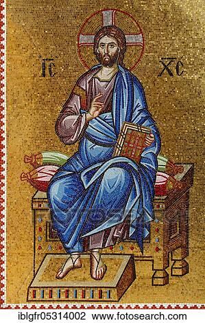 Mosaic of Jesus Christ at the main entrance of Kykko Monastery, Republic of Cyprus View Large Photo Image Stock Image - Mosaic of Jesus Christ at the main entrance of Kykko Monastery, Republic of Cyprus. Fotosearch