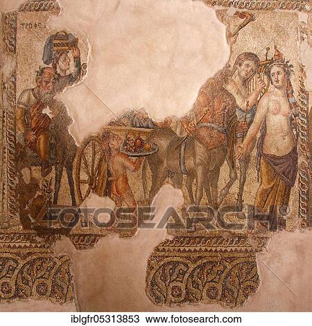 Mosaic, Pafos, Solemn procession of the young Dionysus, House of Aion, Paphos Archaeological Park, Republic of Cyprus View Large Photo Image Stock Image - Mosaic, Pafos, Solemn procession of the young Dionysus, House of Aion, Paphos Archaeological Park, Republic of Cyprus. Fotosearch