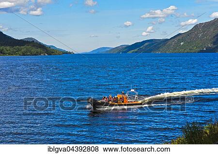 Motorboat on Loch Ness, Fort Augustus, Scotland, UK View Large Photo Image Stock Photo - Motorboat on Loch Ness, Fort Augustus, Scotland, UK. Fotosearch