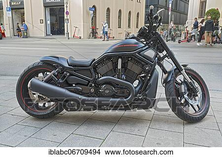 Picture - Motorcycle, Harley Davidson V-ROD, Munich, Upper Bavaria, Bavaria, Germany, Europe. Fotosearch