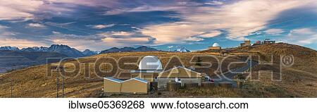 Stock Photo - Mount John Observatory, Lake Tekapo, Canterbury, New Zealand, Oceania. Fotosearch