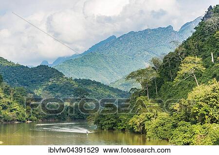 Mountain landscape, Nam Ou River, Nong Khiaw, Luang Prabang, Laos, Asia View Large Photo Image Stock Photo - Mountain landscape, Nam Ou River, Nong Khiaw, Luang Prabang, Laos, Asia. Fotosearch