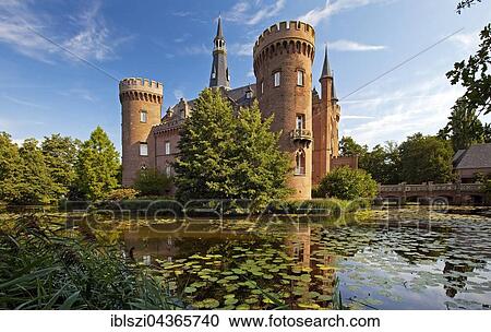 Moylan Castle, moated castle, Museum of Modern Art, Bedburg Hau, Lower Rhine, North Rhine-Westphalia, Germany, Europe View Large Photo Image Stock Image - Moylan Castle, moated castle, Museum of Modern Art, Bedburg Hau, Lower Rhine, North Rhine-Westphalia, Germany, Europe. Fotosearch