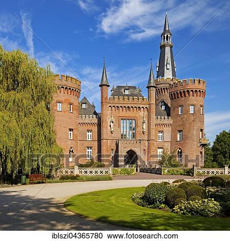 Moylan Castle, with castle garden, moated castle, Museum of Modern Art, Bedburg Hau, Lower Rhine, North Rhine-Westphalia, Germany, Europe View Large Photo Image Stock Image - Moylan Castle, with castle garden, moated castle, Museum of Modern Art, Bedburg Hau, Lower Rhine, North Rhine-Westphalia, Germany, Europe. Fotosearch