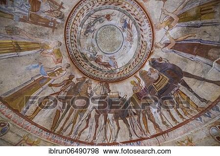 Stock Photo - Murals depicting scenes from the Gospels, Ivanovo Rock Church The Holy Mother, UNESCO World Heritage Site, Roussenski Lom River Valley, Bulgaria, Europe. Fotosearch